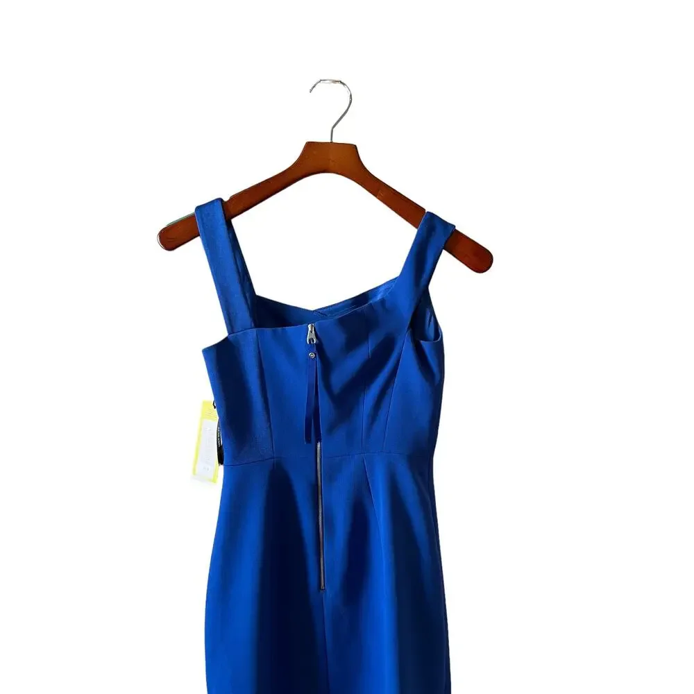 Karen Millen Asymmetric Strap Bodycon Dress Royal Blue 4